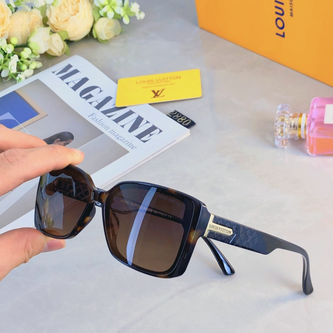 。。Louis vuitto*2025新款时尚复古方框墨镜网红打卡拍照遮阳防晒太阳镜
