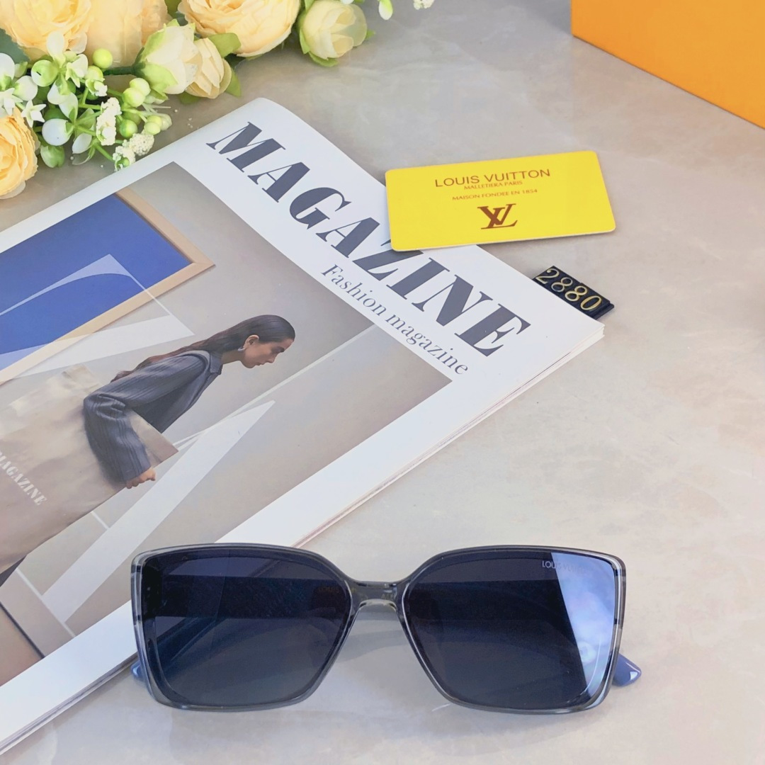 。。Louis vuitto*2025新款时尚复古方框墨镜网红打卡拍照遮阳防晒太阳镜