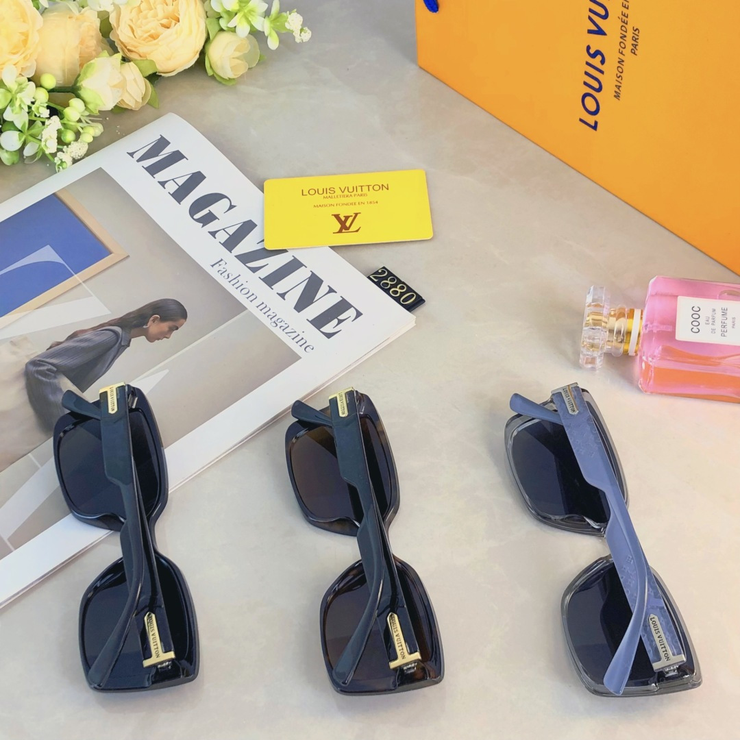 。。Louis vuitto*2025新款时尚复古方框墨镜网红打卡拍照遮阳防晒太阳镜