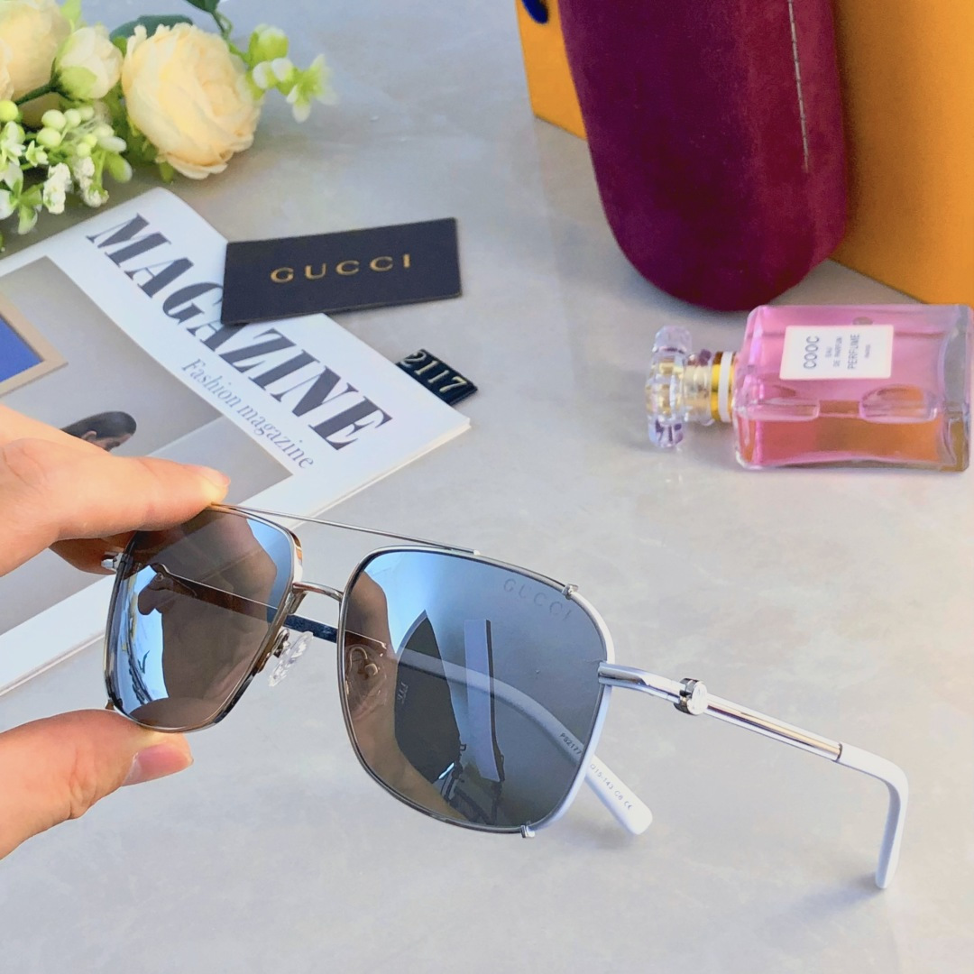 。。Gucc*2025时尚新款蛤蟆墨镜复古素颜百搭男女太阳镜防紫外线