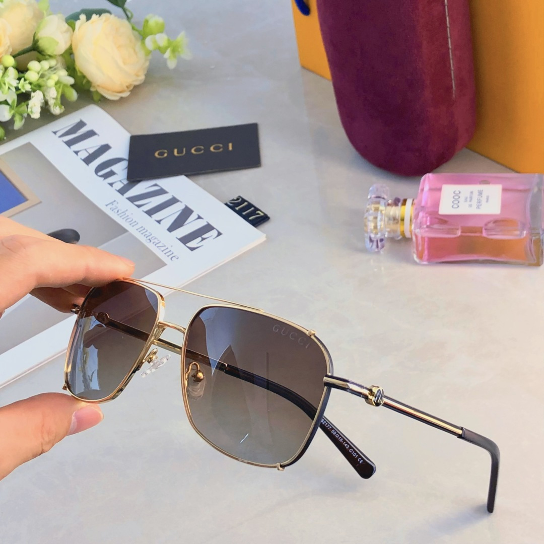 。。Gucc*2025时尚新款蛤蟆墨镜复古素颜百搭男女太阳镜防紫外线