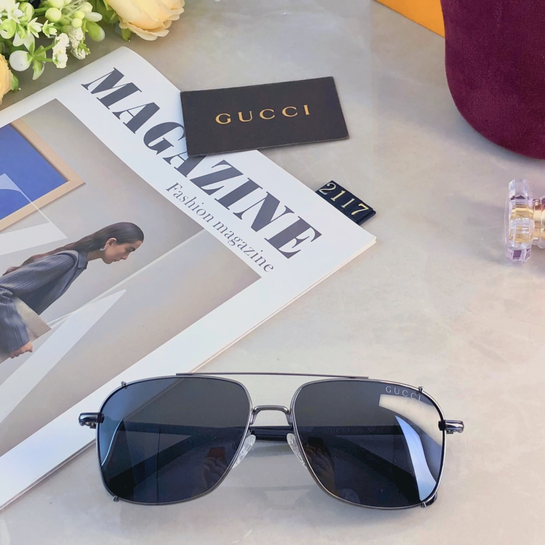 。。Gucc*2025时尚新款蛤蟆墨镜复古素颜百搭男女太阳镜防紫外线