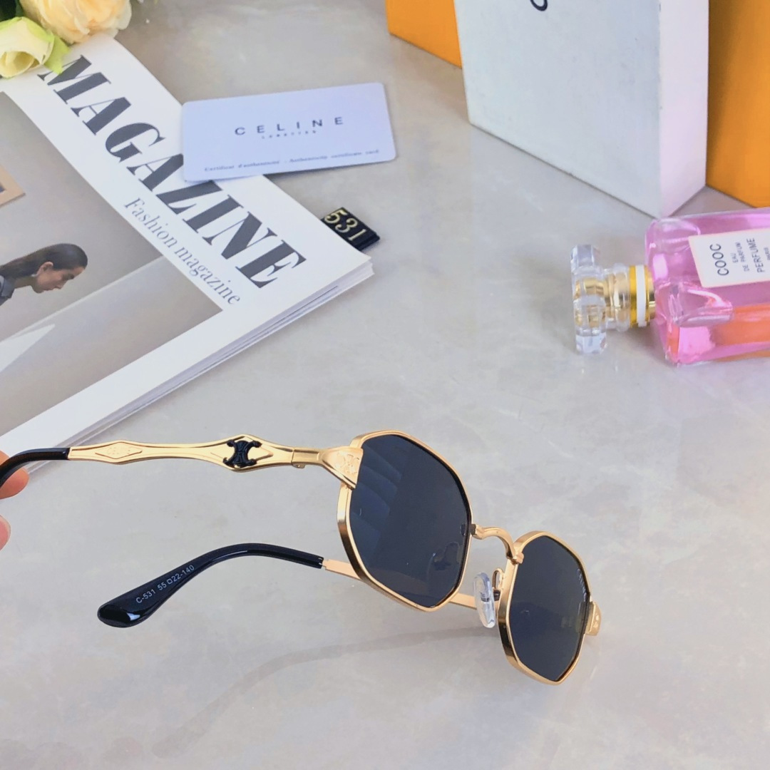。。Celin*2025时尚新款墨镜复古素颜百搭男女太阳镜防紫外线眼镜
