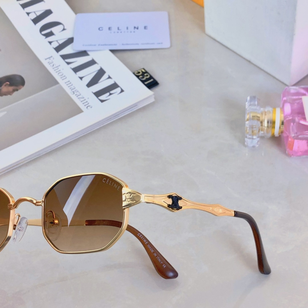 。。Celin*2025时尚新款墨镜复古素颜百搭男女太阳镜防紫外线眼镜