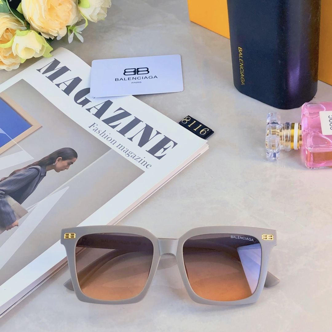 。。Balenciag*欧美复古猫眼嘻哈墨镜女ins小方框个性网红时尚百搭防紫外太阳镜