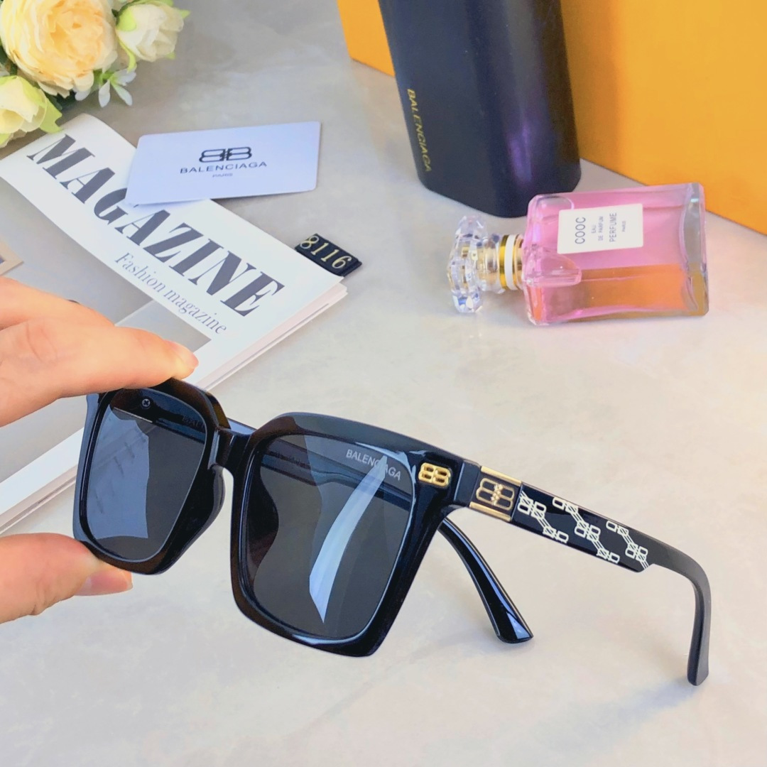 。。Balenciag*欧美复古猫眼嘻哈墨镜女ins小方框个性网红时尚百搭防紫外太阳镜