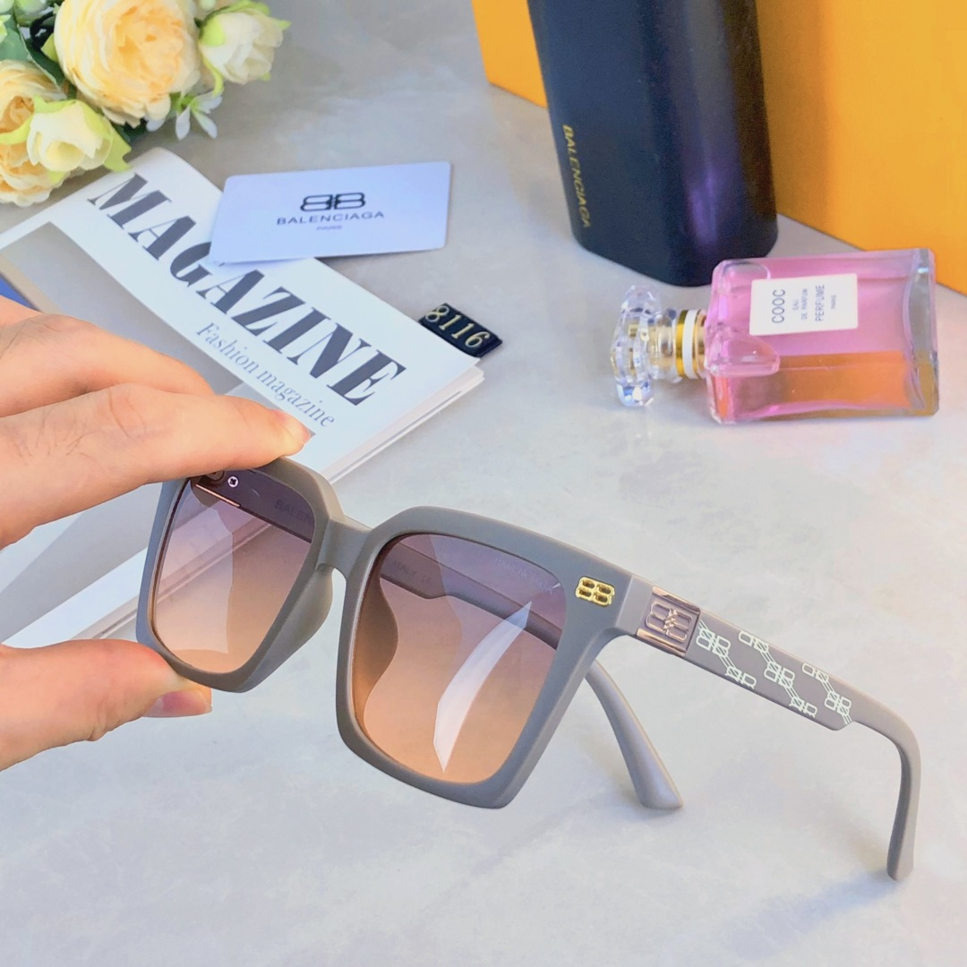。。Balenciag*欧美复古猫眼嘻哈墨镜女ins小方框个性网红时尚百搭防紫外太阳镜