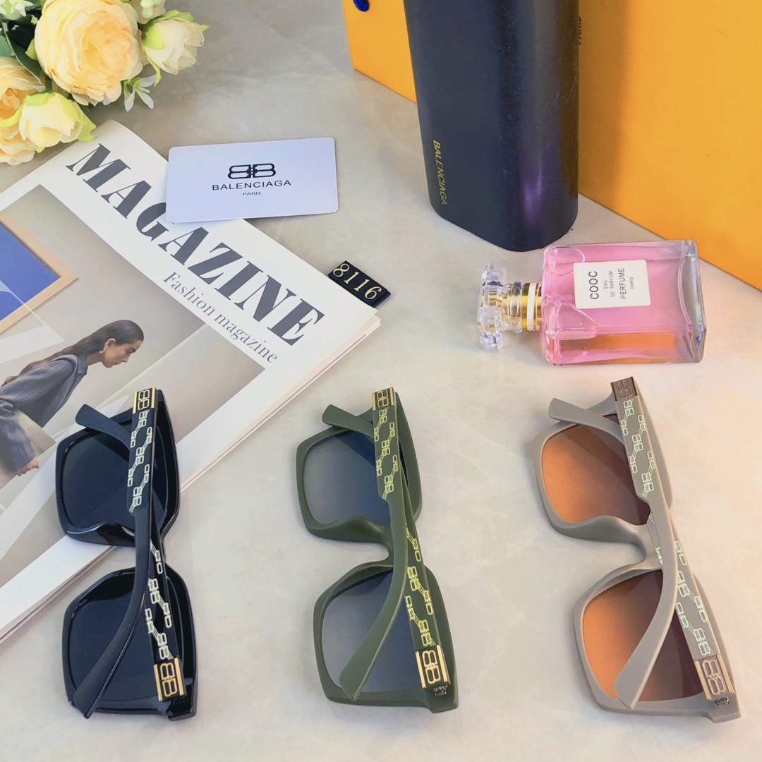 。。Balenciag*欧美复古猫眼嘻哈墨镜女ins小方框个性网红时尚百搭防紫外太阳镜