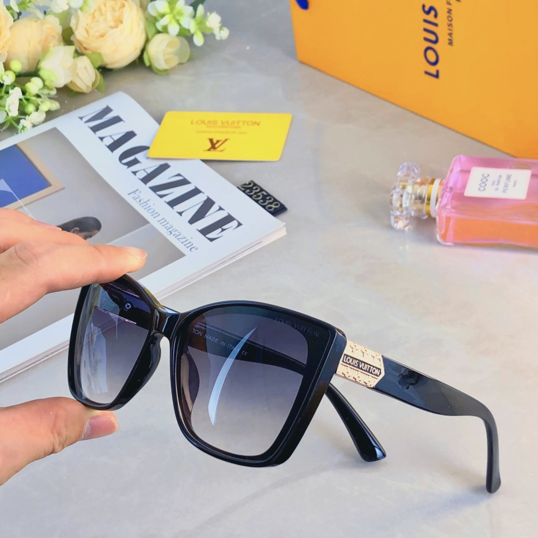 。。Louis vuitto*欧美复古猫眼嘻哈墨镜女ins方框个性网红时尚百搭防紫外太阳镜