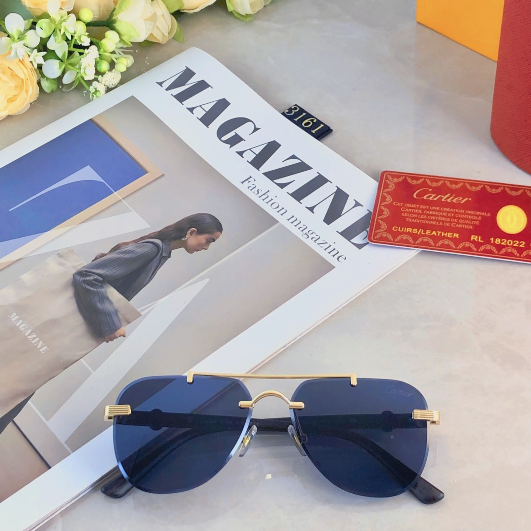 。。Cartie*墨镜太阳眼镜新款时尚潮流无框切边个性穿搭街拍眼镜