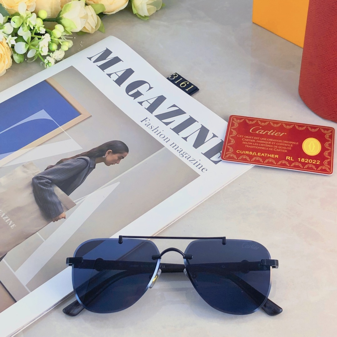 。。Cartie*墨镜太阳眼镜新款时尚潮流无框切边个性穿搭街拍眼镜