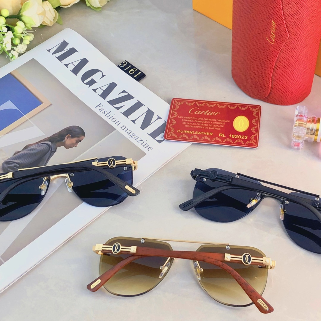 。。Cartie*墨镜太阳眼镜新款时尚潮流无框切边个性穿搭街拍眼镜