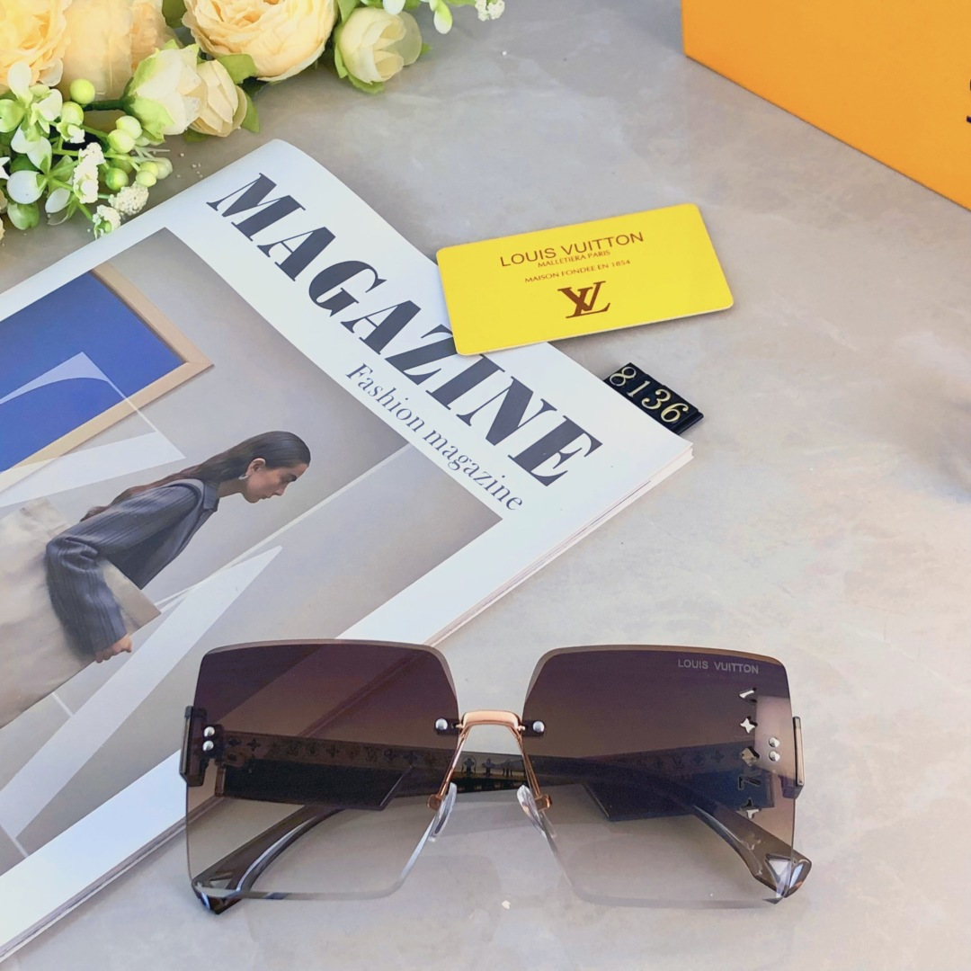 。。Louis vuitto*墨镜女百搭新款高级感大脸显脸小方形防紫外线太阳镜小脸