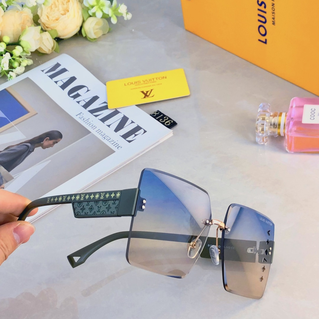 。。Louis vuitto*墨镜女百搭新款高级感大脸显脸小方形防紫外线太阳镜小脸