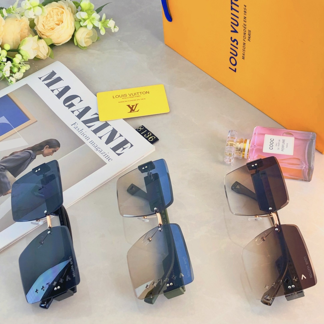 。。Louis vuitto*墨镜女百搭新款高级感大脸显脸小方形防紫外线太阳镜小脸