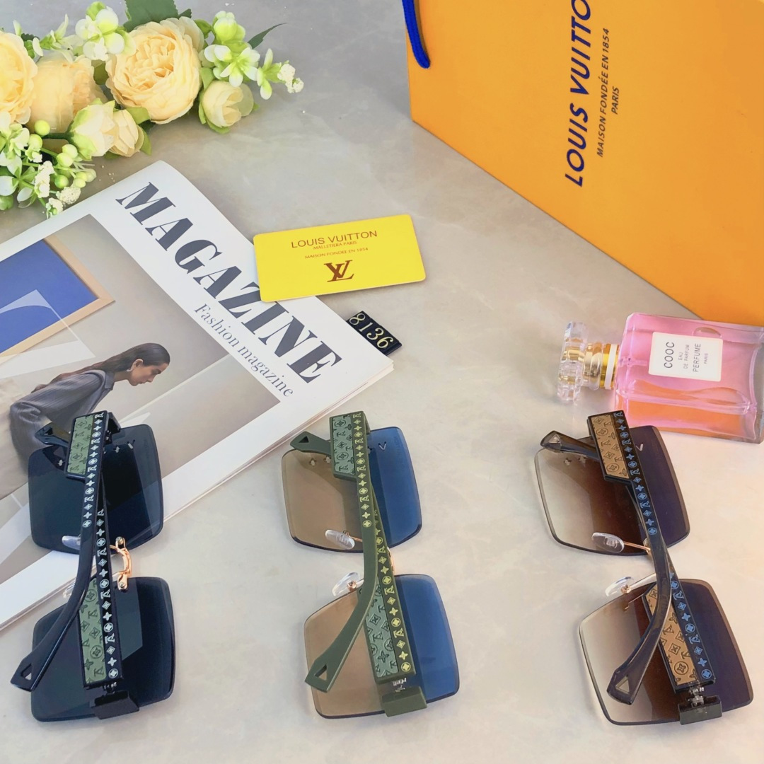 。。Louis vuitto*墨镜女百搭新款高级感大脸显脸小方形防紫外线太阳镜小脸