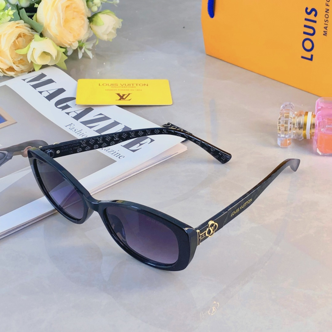 。。Louis vuitto*高级感椭圆太阳镜女复古猫眼墨镜时尚欧美防晒太阳镜