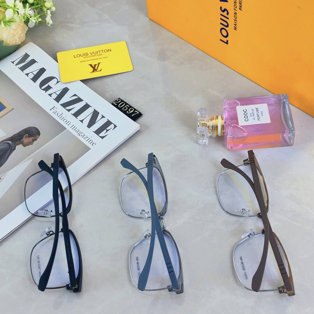 。。Louis Vuitto*超清半框近视眼镜框斯文男潮痞帅防蓝光超薄镜片配眉线框镜框商务