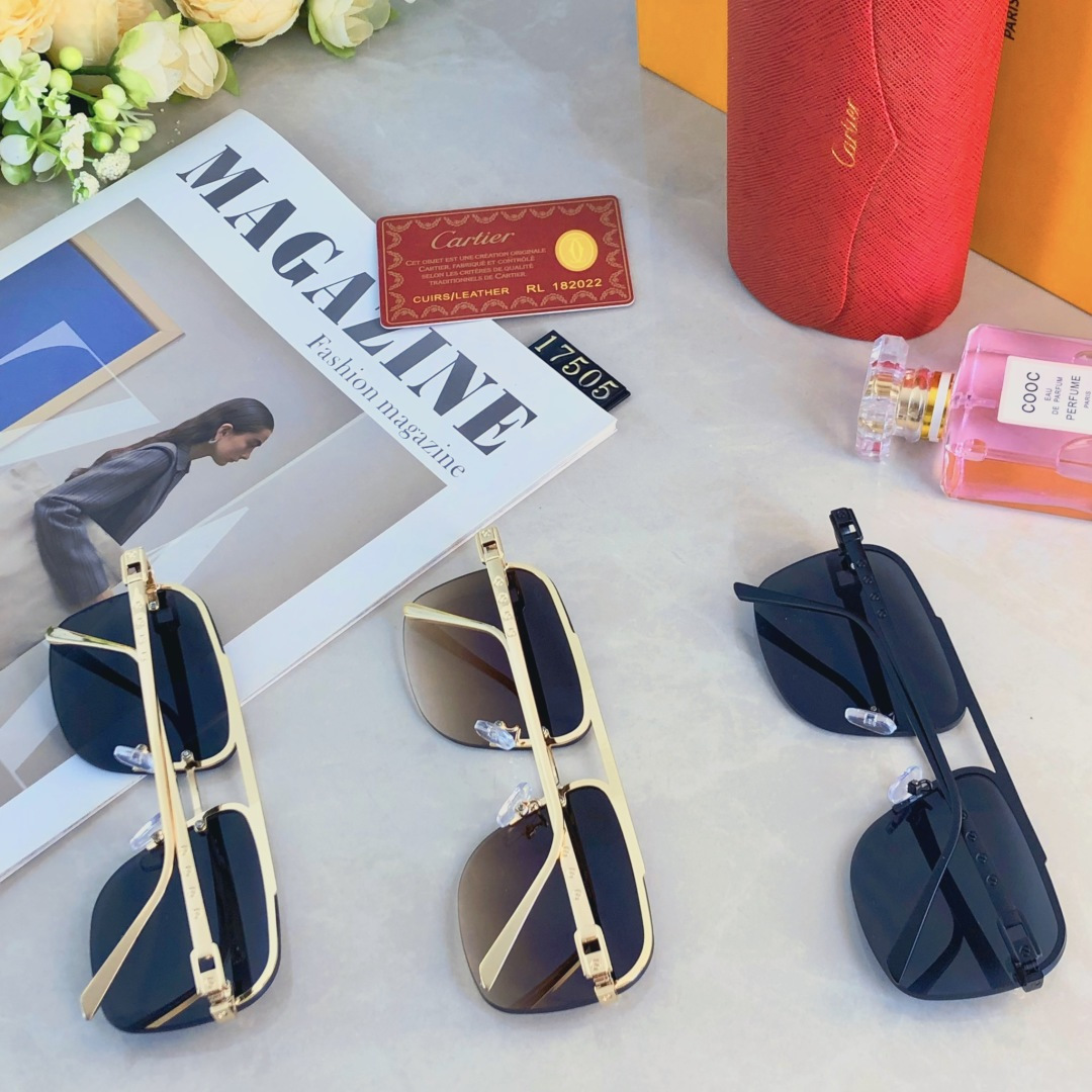 。。Cartie*复古痞帅男士双梁金属墨镜高端商务风格UV400防晒防紫外线太阳镜