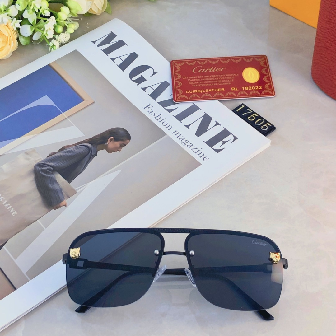 。。Cartie*复古痞帅男士双梁金属墨镜高端商务风格UV400防晒防紫外线太阳镜
