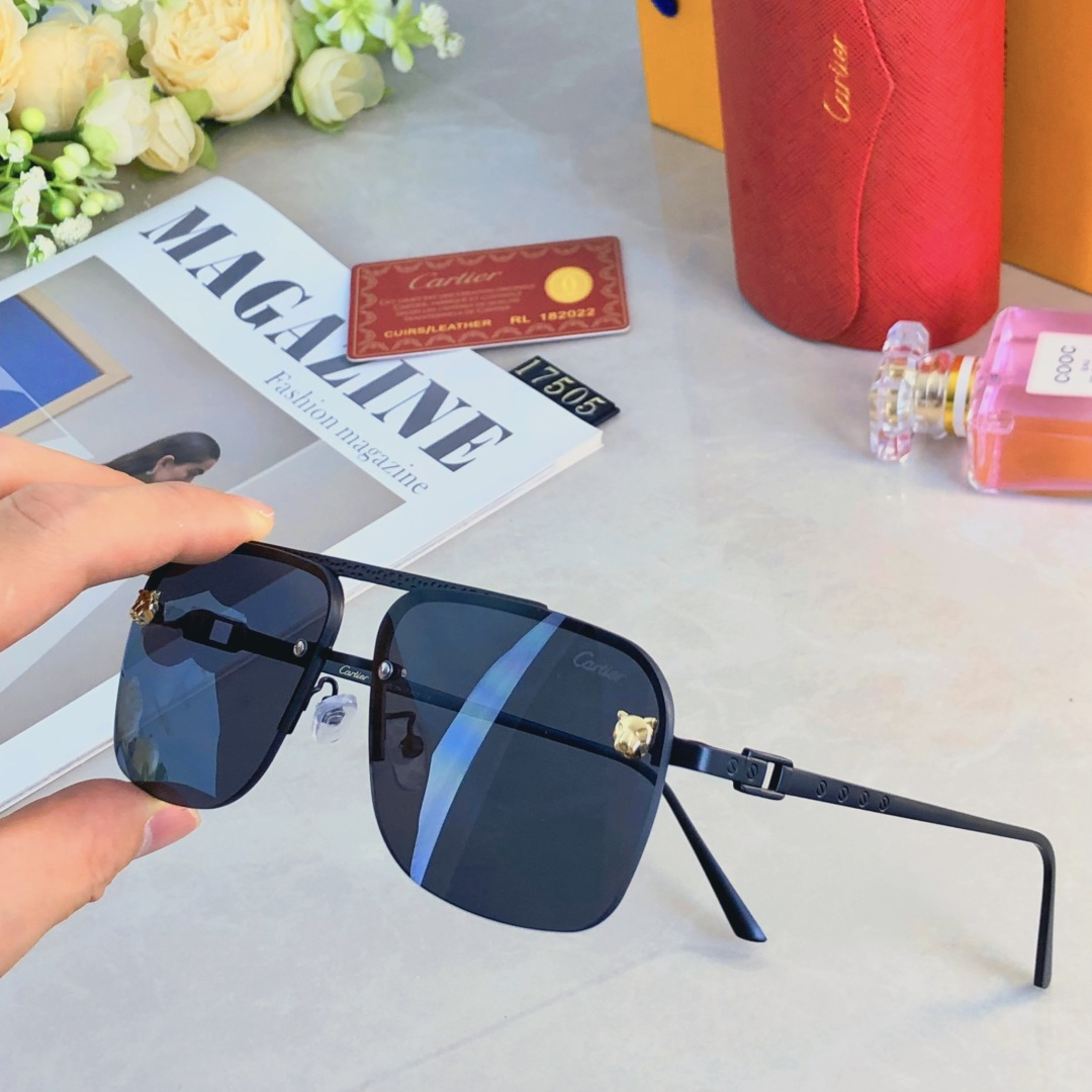 。。Cartie*复古痞帅男士双梁金属墨镜高端商务风格UV400防晒防紫外线太阳镜