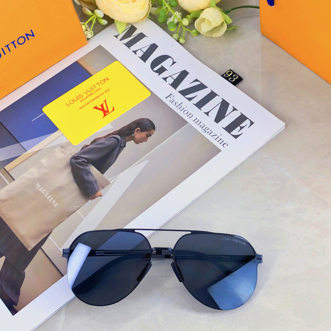 。。Louis vuitto*情侣款复古飞行员太阳镜男女高颜值时尚街拍遮阳防晒墨镜拍照旅游