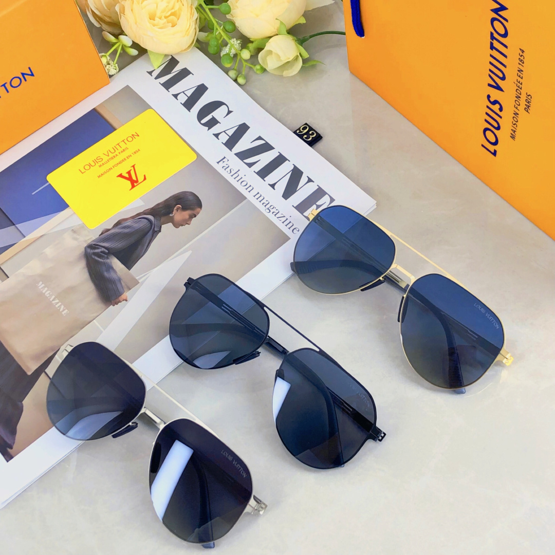 。。Louis vuitto*情侣款复古飞行员太阳镜男女高颜值时尚街拍遮阳防晒墨镜拍照旅游
