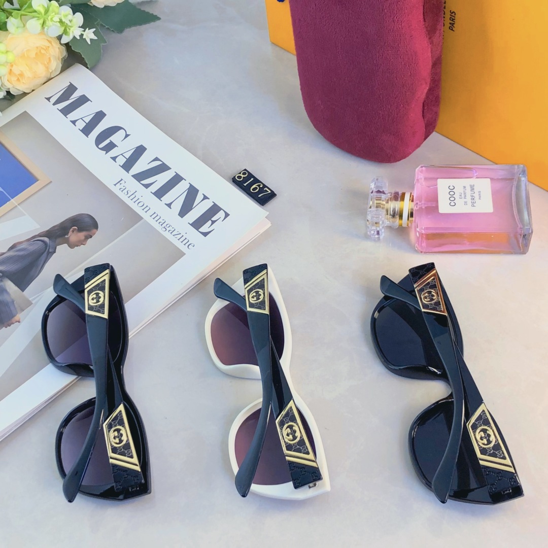 。。Gucc*欧美复古猫眼墨镜女高级感ins街拍时尚太阳镜