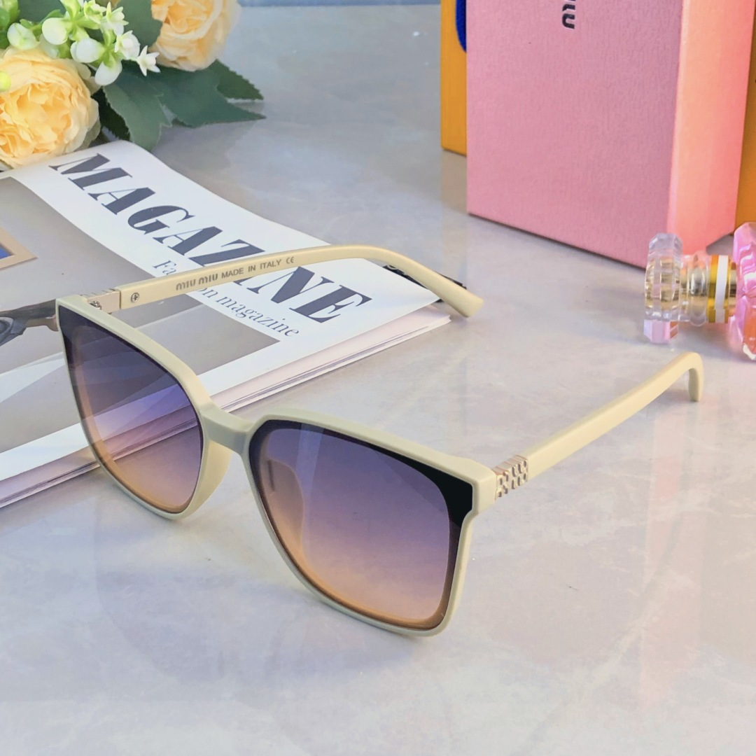 。。miumi*墨镜女款方框2025新款潮牌高级感气质防紫外线圆脸显瘦大框太阳镜