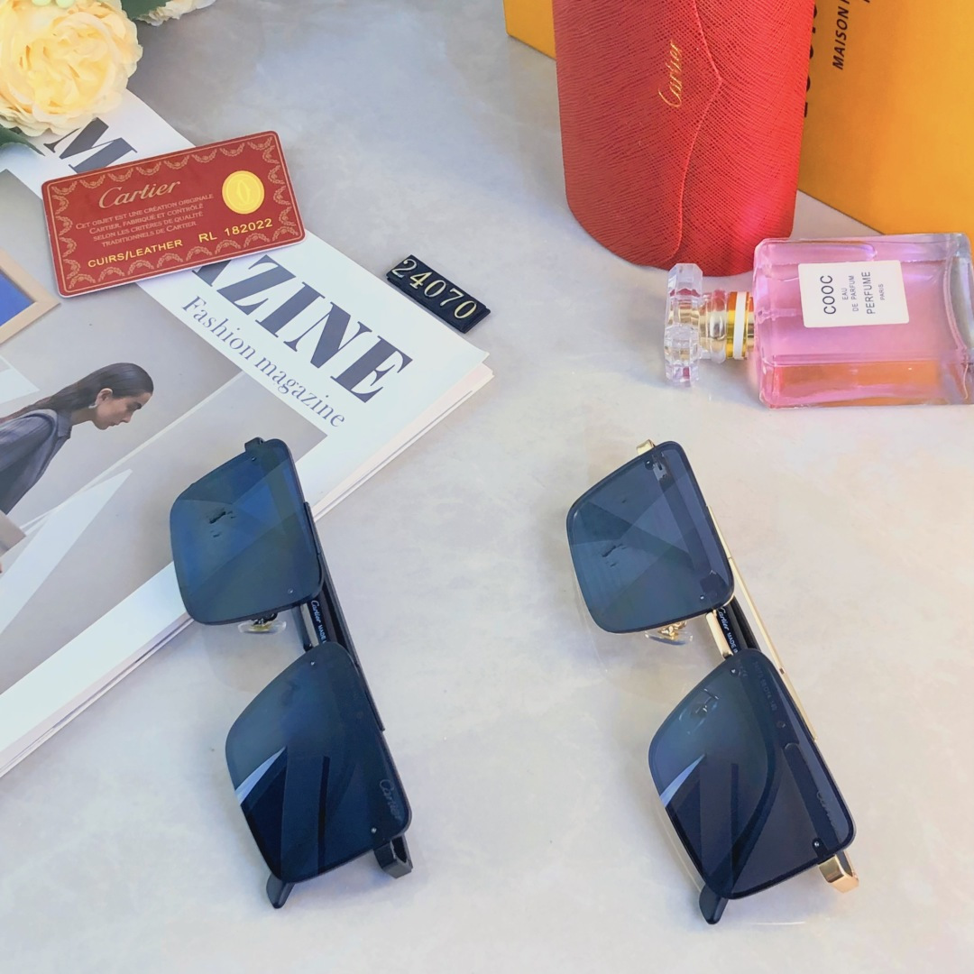 。。Cartie*新款大框男女太阳镜 方框驾驶出游度假太阳镜 时尚休闲墨镜