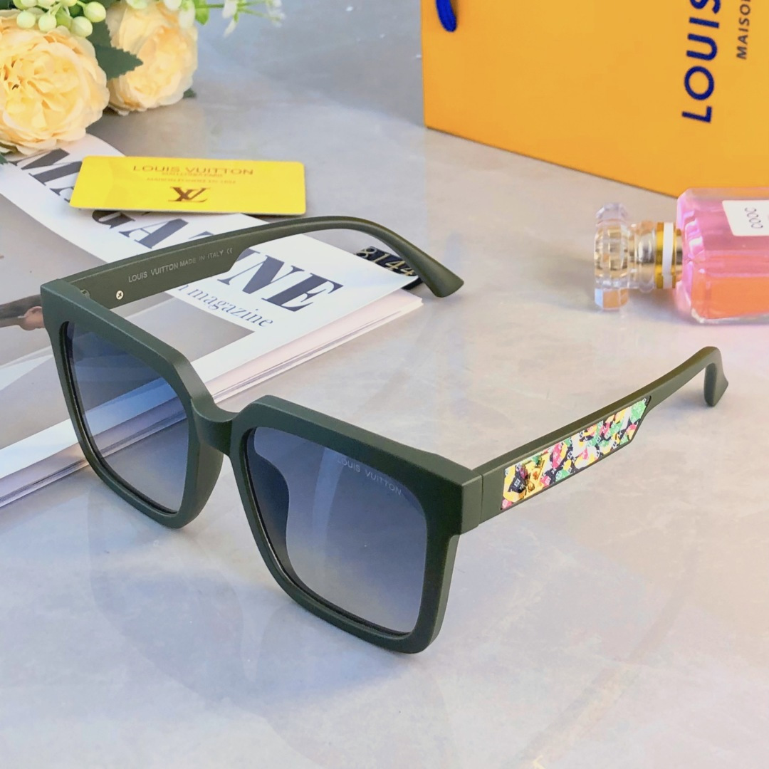 。。Louis vuitto*新款欧美风防紫外线墨镜女款百搭高级感韩版方圆脸显瘦遮阳太阳镜