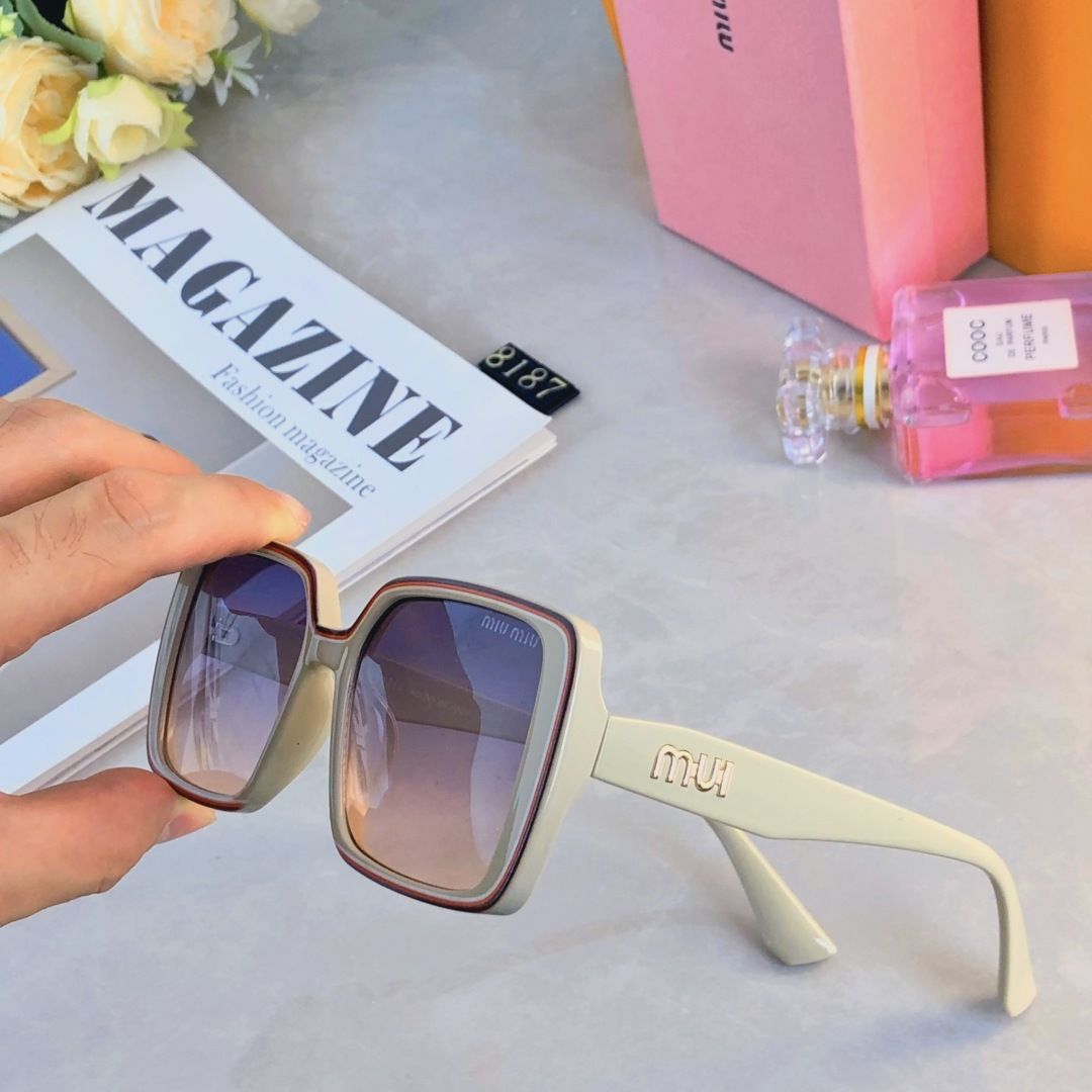 。。miumi*韩版大框黑色圆脸大脸防紫外线遮阳墨镜女潮气质高级感防晒太阳镜