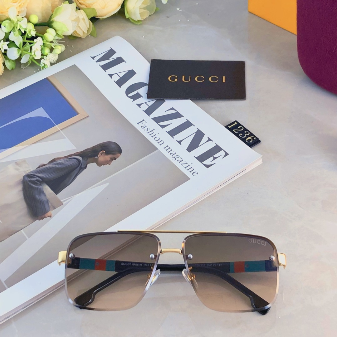 。。Gucc*复古痞帅男士双梁金属墨镜高端商务风格UV400防晒防紫外线太阳镜