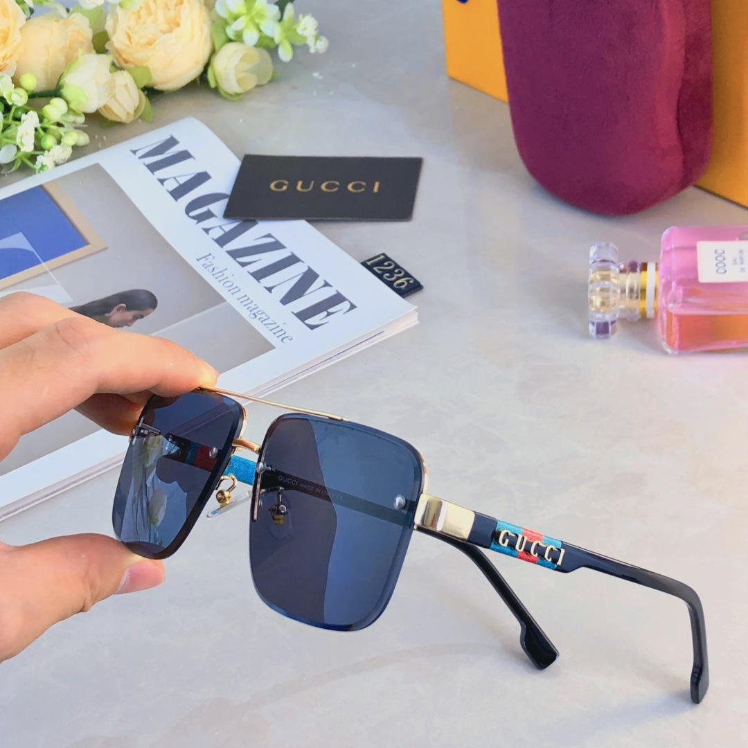 。。Gucc*复古痞帅男士双梁金属墨镜高端商务风格UV400防晒防紫外线太阳镜