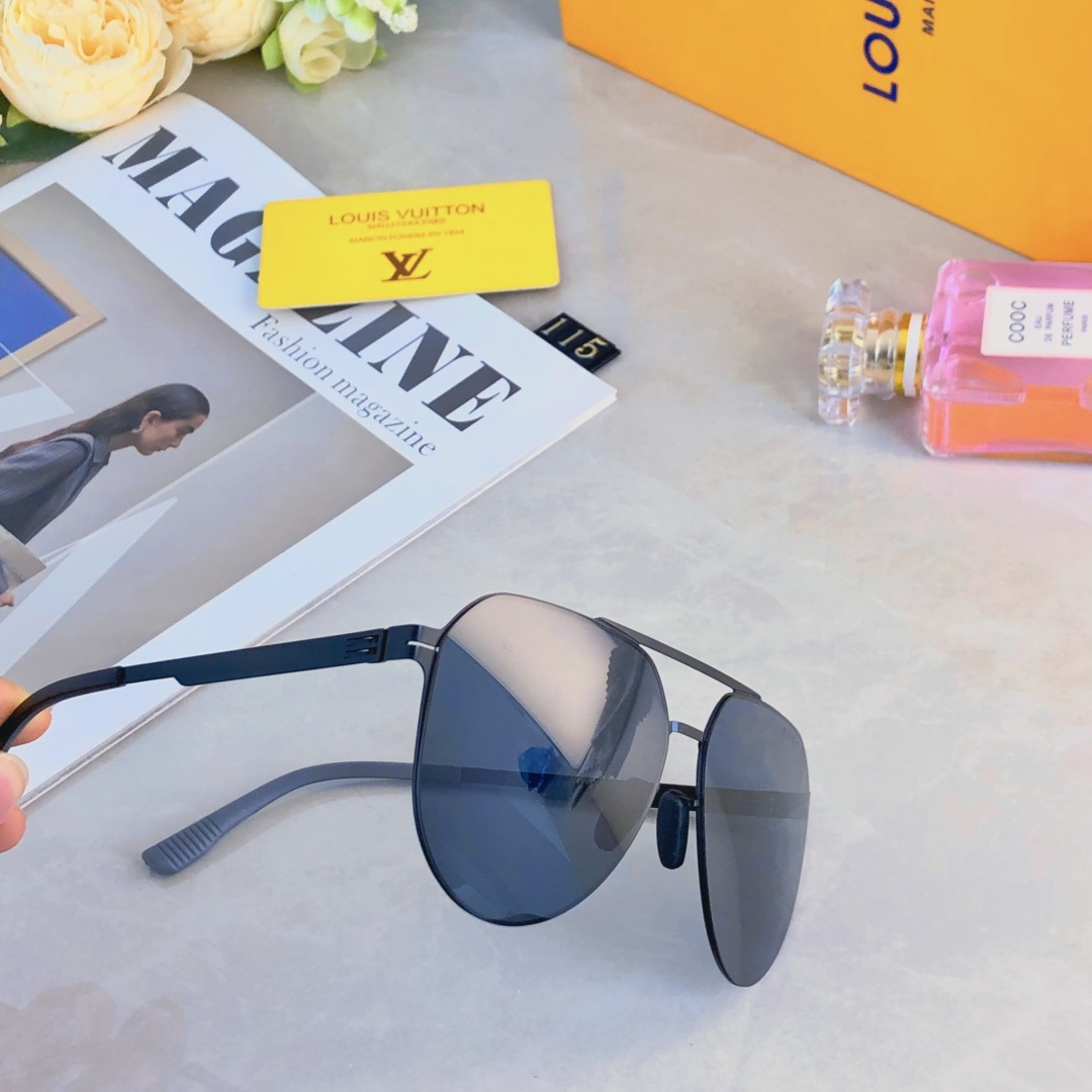 。。Louis vuitto*情侣款复古飞行员太阳镜男女高颜值时尚街拍遮阳防晒墨镜拍照旅游