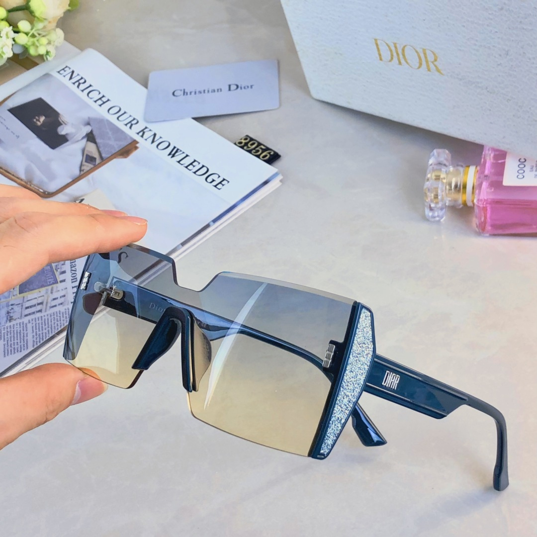 。。Dio*无框墨镜女款方形显脸小新款防晒遮阳韩版ins网红高级感太阳镜