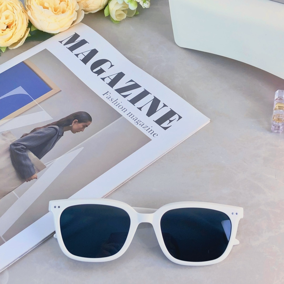 。。2035新款GM墨镜男女同款黑色时尚百搭板材方框防嗮太阳镜