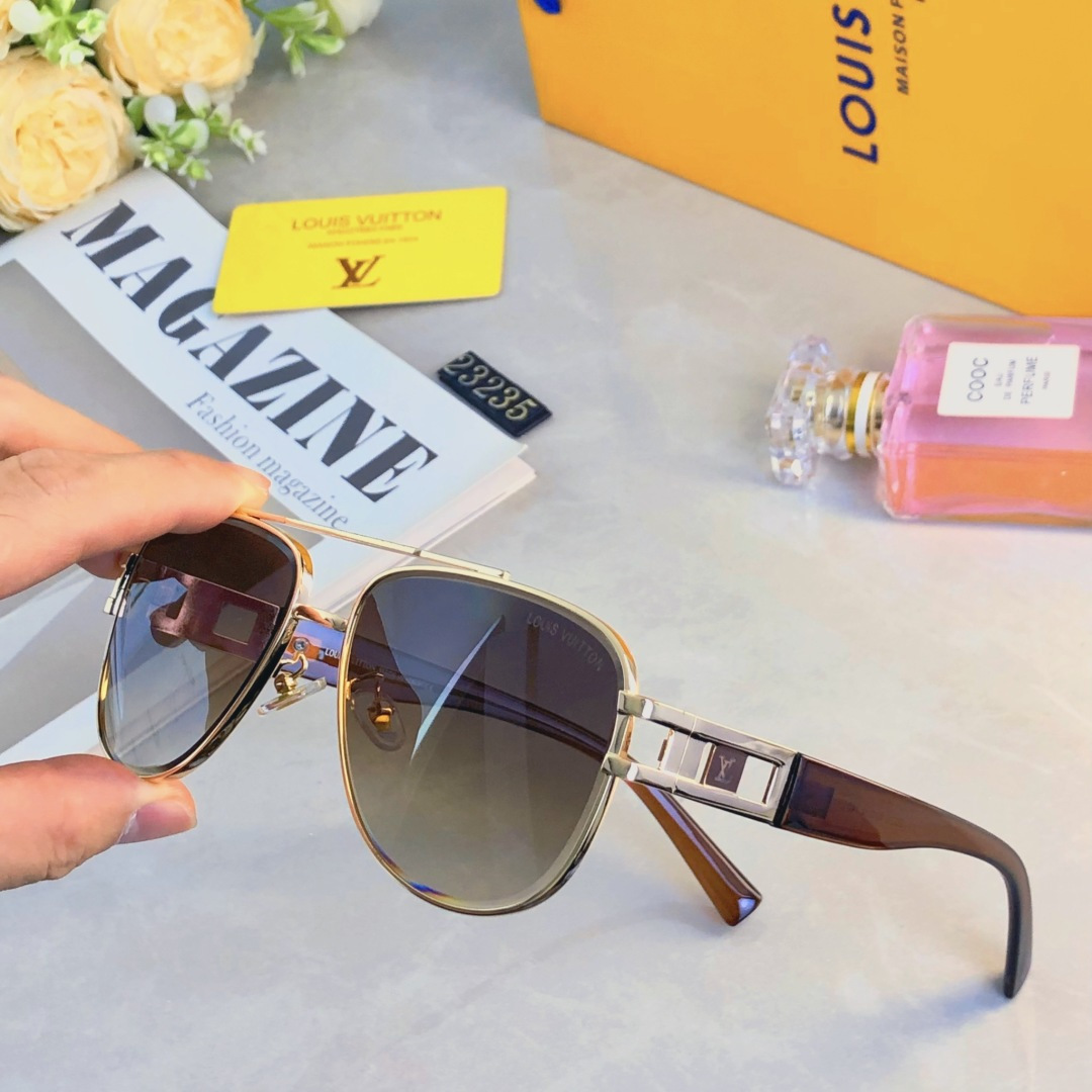 。。Louis vuitto*复古痞帅男士双梁金属墨镜高端商务风格UV400防晒防紫外线太阳镜