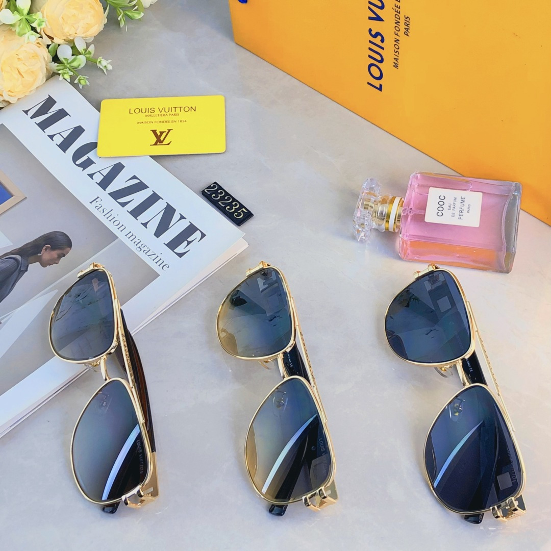 。。Louis vuitto*复古痞帅男士双梁金属墨镜高端商务风格UV400防晒防紫外线太阳镜