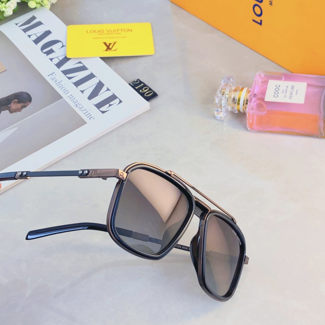 。。Louis vuitto*复古痞帅男士双梁金属墨镜高端商务风格UV400防晒防紫外线太阳镜