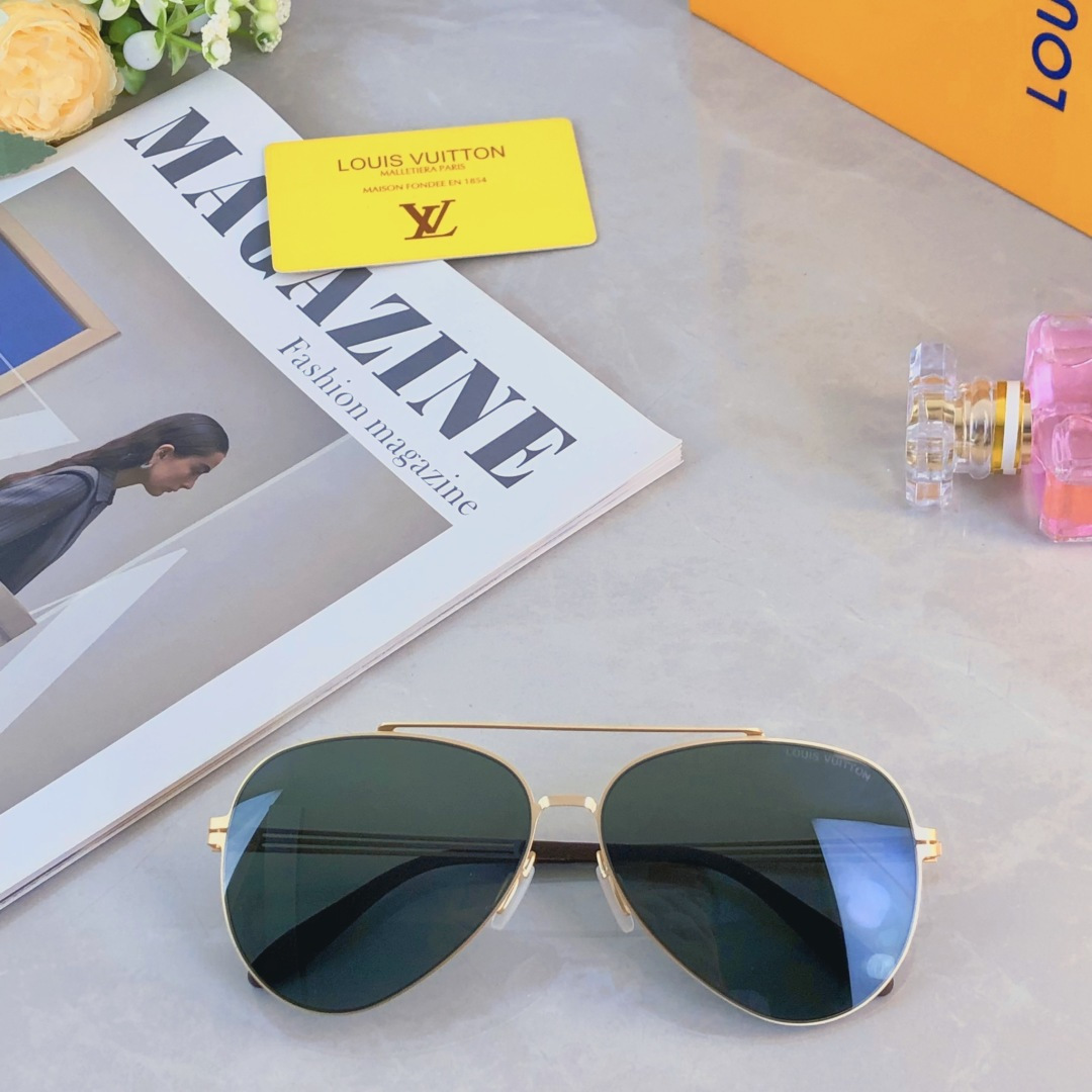 。。Louis vuitto*情侣款复古飞行员太阳镜男女高颜值时尚街拍遮阳防晒墨镜拍照旅游