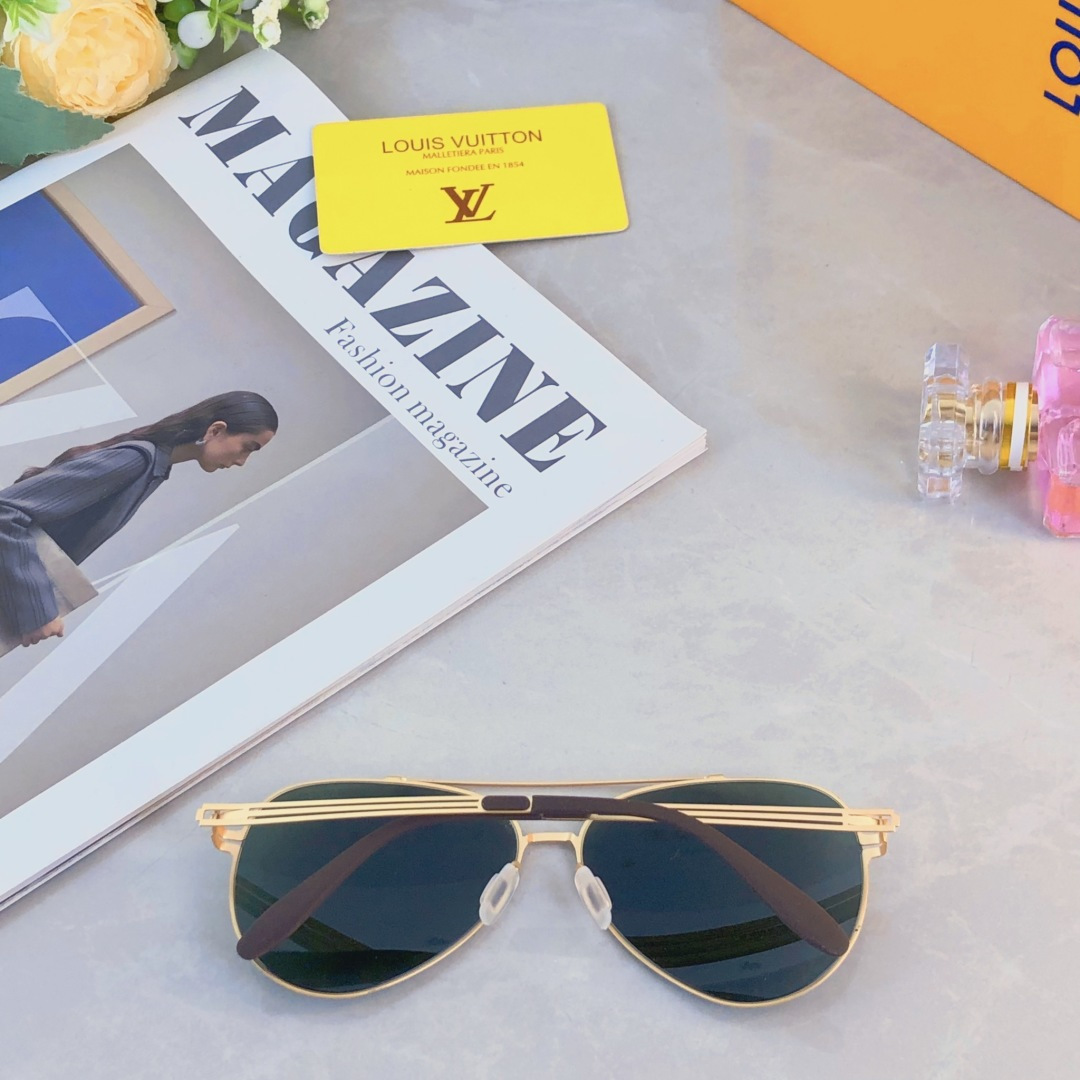 。。Louis vuitto*情侣款复古飞行员太阳镜男女高颜值时尚街拍遮阳防晒墨镜拍照旅游