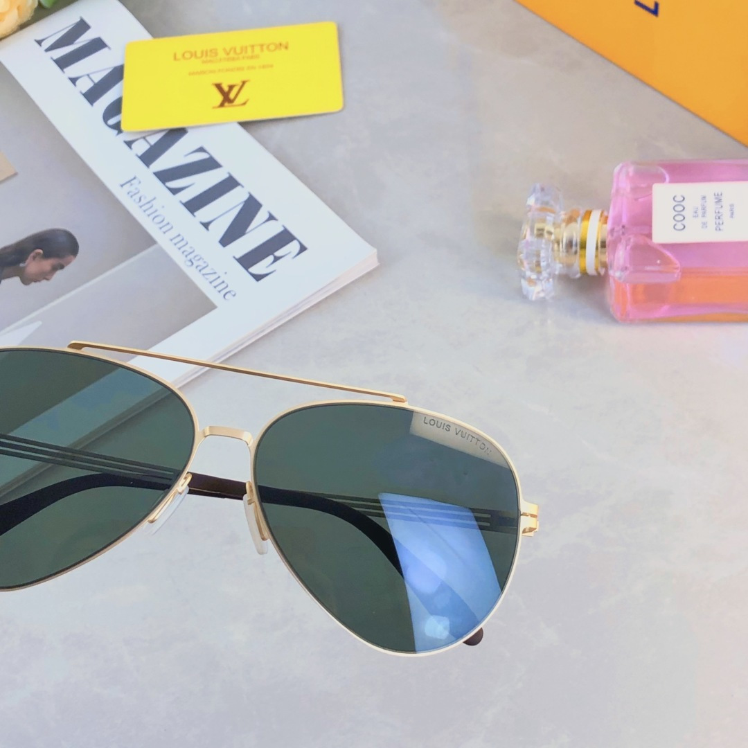 。。Louis vuitto*情侣款复古飞行员太阳镜男女高颜值时尚街拍遮阳防晒墨镜拍照旅游