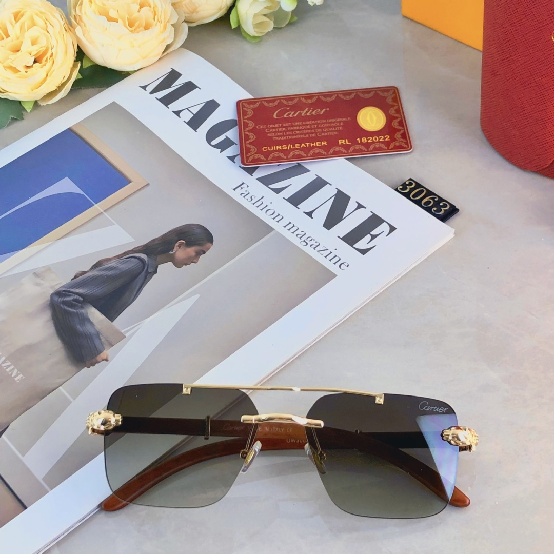 。。Cartie*2025新款复古无框美式墨镜街拍时髦简约太阳眼镜
