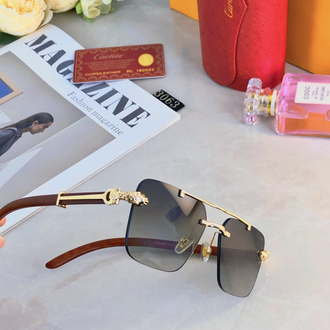 。。Cartie*2025新款复古无框美式墨镜街拍时髦简约太阳眼镜