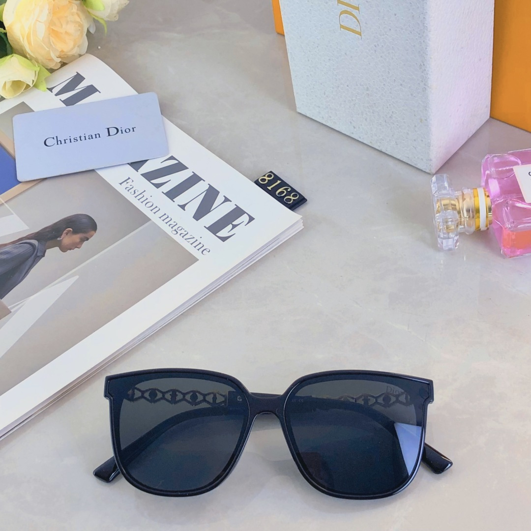。。Dio*新款墨镜高级感ins网红款防晒太阳镜大框圆脸显瘦眼镜潮流
