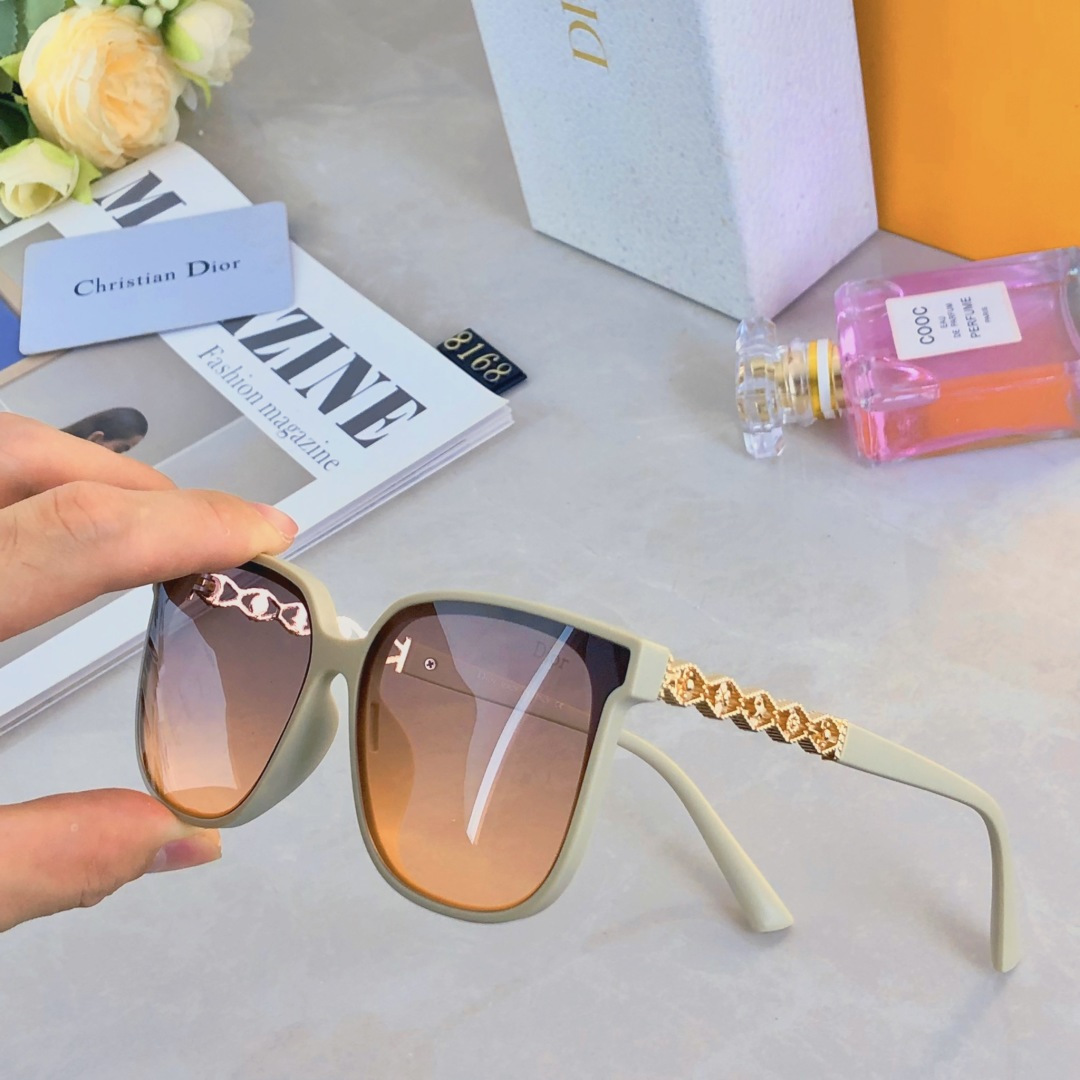 。。Dio*新款墨镜高级感ins网红款防晒太阳镜大框圆脸显瘦眼镜潮流