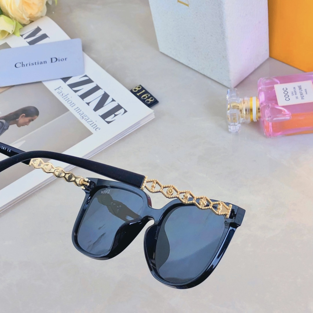 。。Dio*新款墨镜高级感ins网红款防晒太阳镜大框圆脸显瘦眼镜潮流