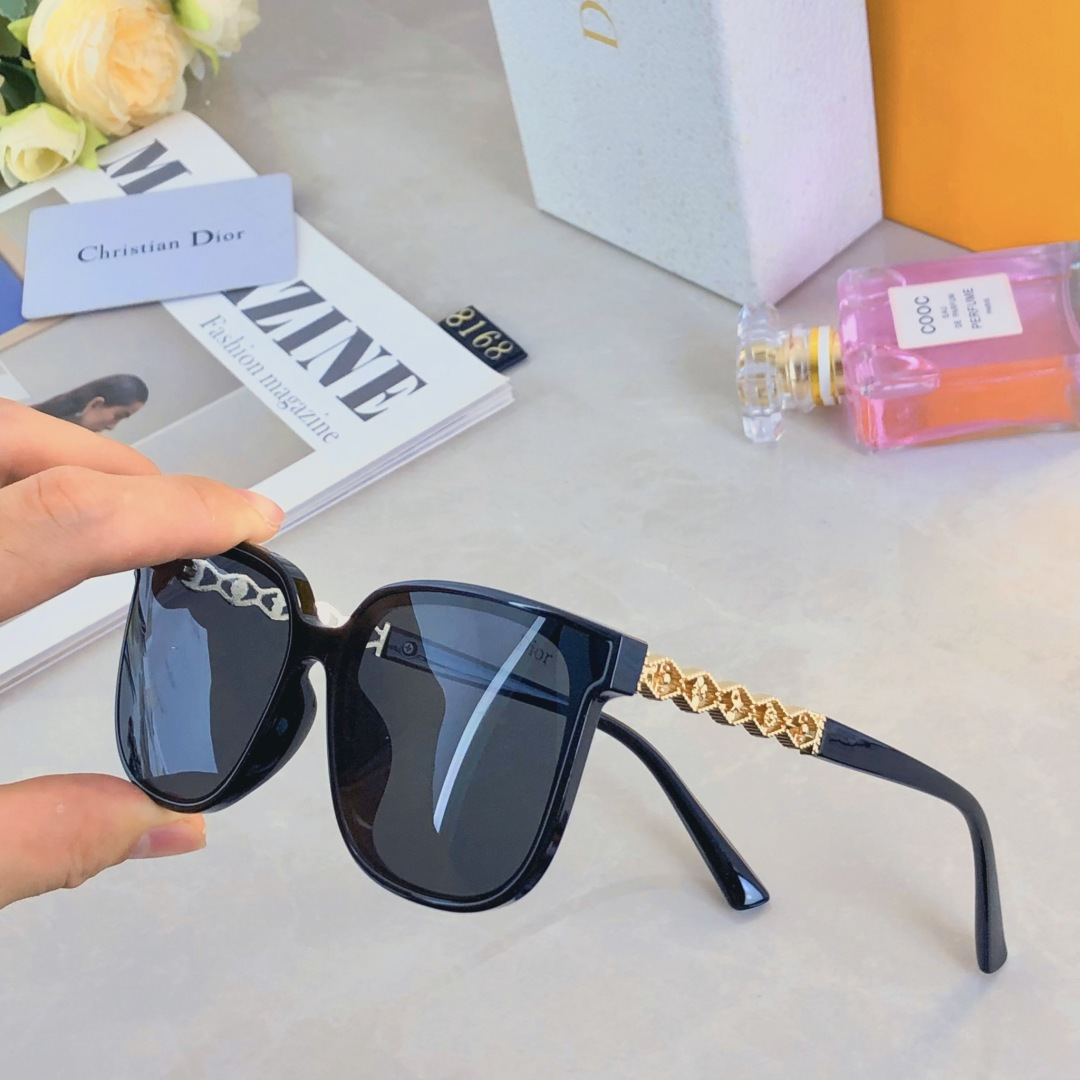 。。Dio*新款墨镜高级感ins网红款防晒太阳镜大框圆脸显瘦眼镜潮流