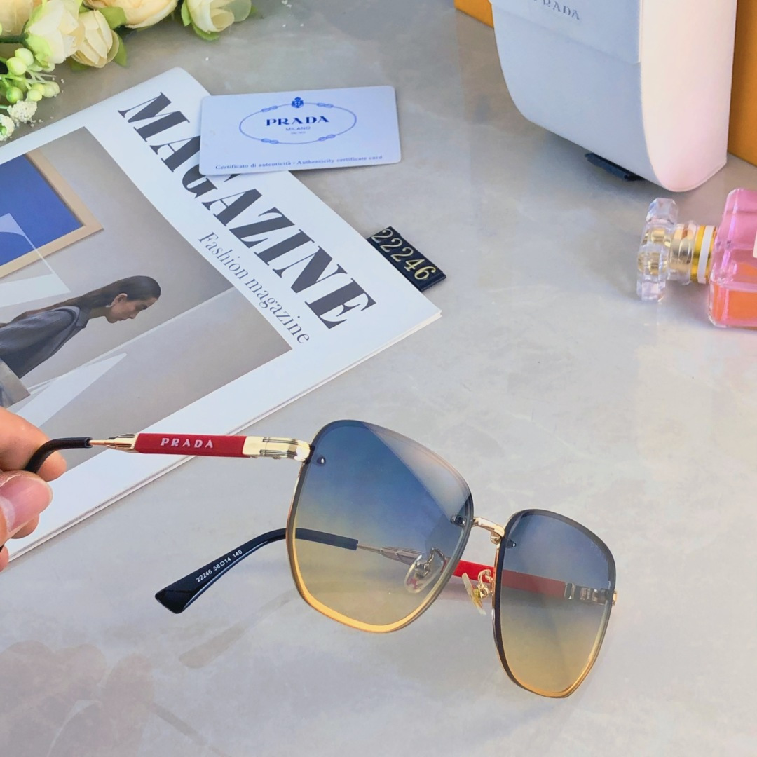 。。Prad*复古墨镜蛤蟆镜潮流时尚太阳眼镜个性户外防紫外线眼镜